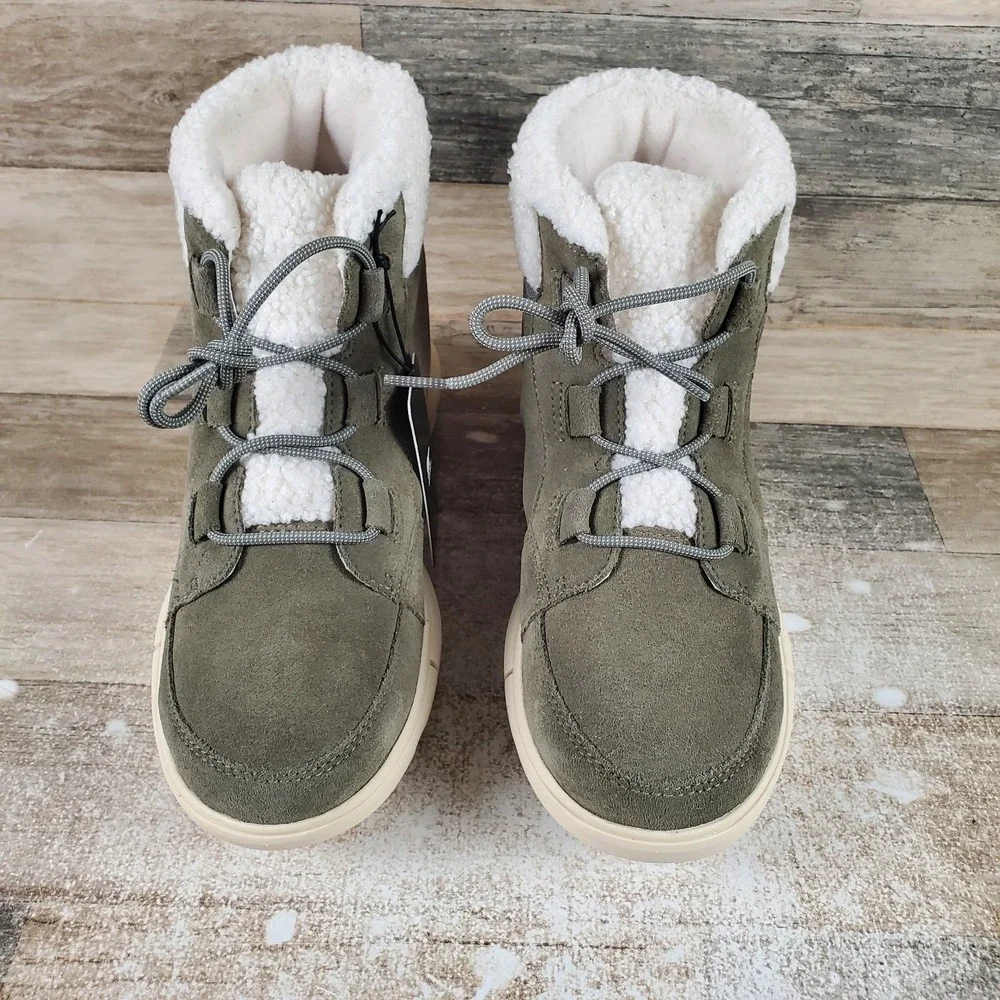 Sorel Explorer Next Carnival Womens Snow Boots Sz 10 Stone Green Lace Up Mid Top